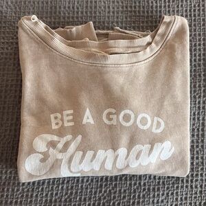 “Be A Good Human” cropped crewneck